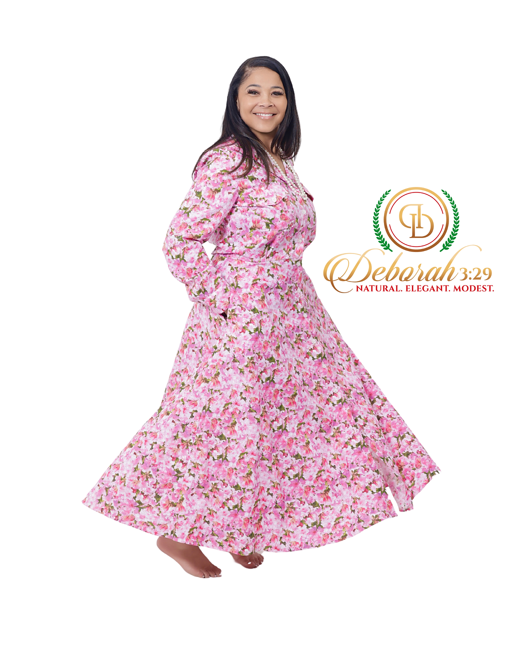 Long Sleeve Floral Button down Maxi Dress